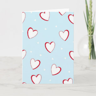 Carte d'amour aux cœurs bleus mignons