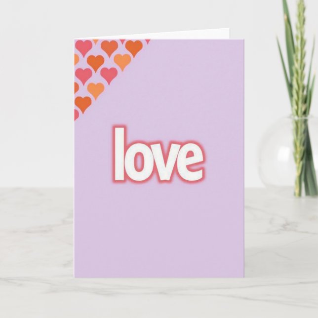 Carte d'amour aux cœurs de lavande (Devant)
