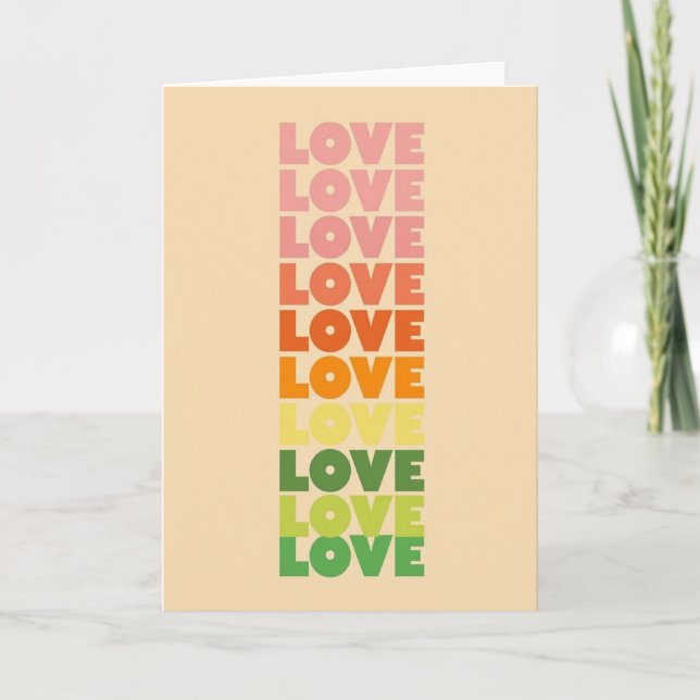 Carte d'amour aux couleurs variées (Devant)