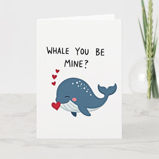 Carte d'amour Baleine Tu Seras Mienne (Devant)