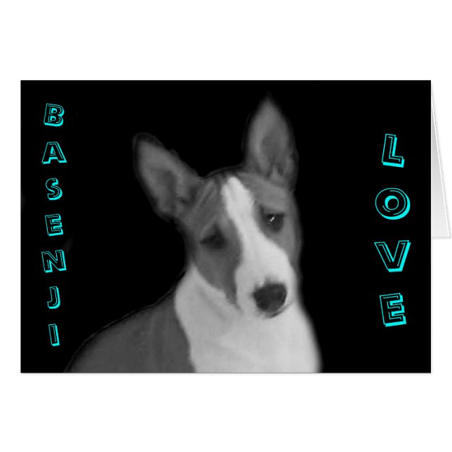 Carte d'amour Basenji (Devant horizontal)
