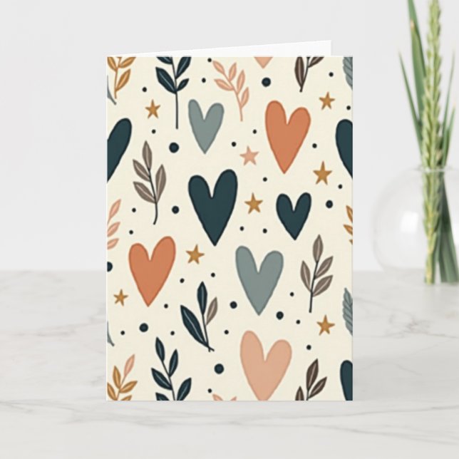 Carte d'amour Bohème sarcelle (Devant)