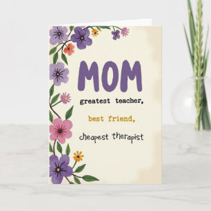 Carte d'amour botanique pour maman