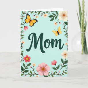 Carte d'amour botanique pour maman