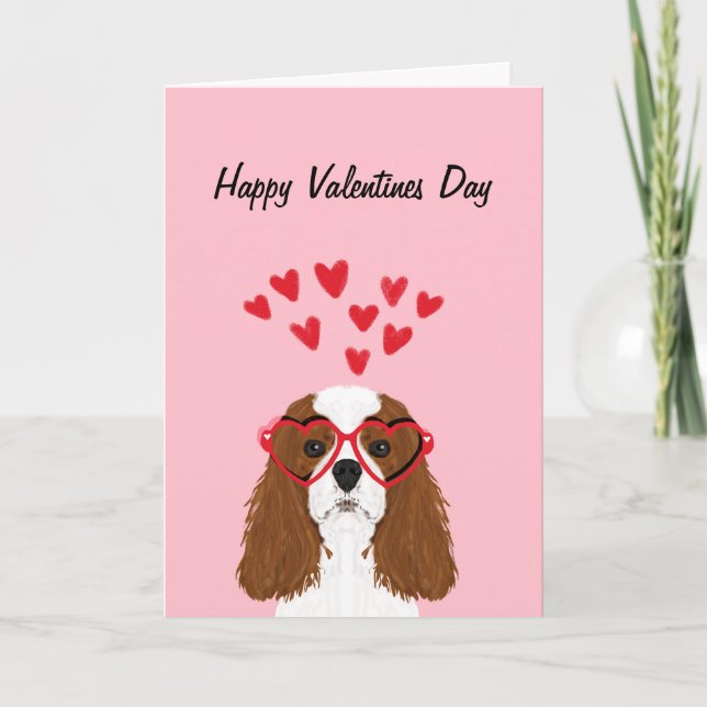 Carte d'amour Cavalier King Charles Spaniel Valent (Devant)