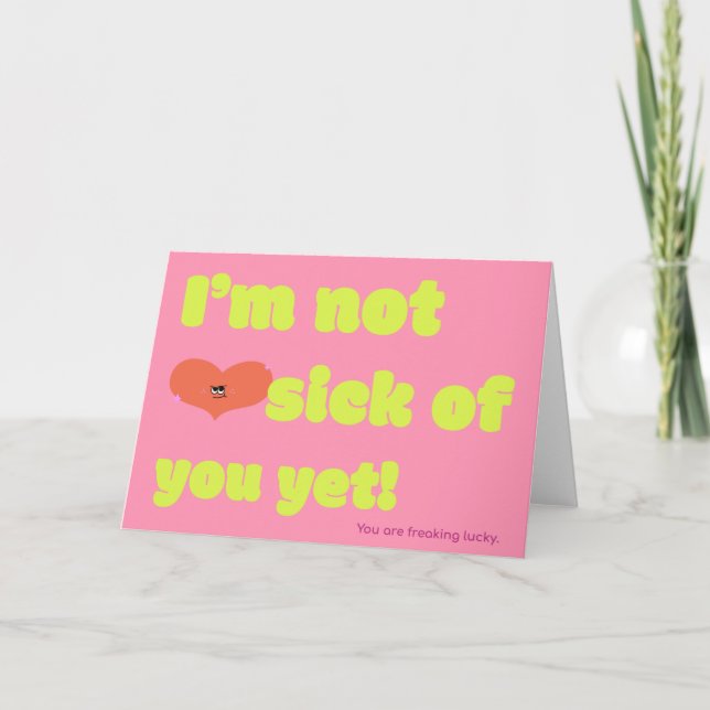 Carte d'amour chanceuse à fond (Devant)