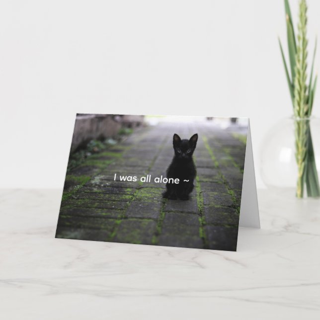 CARTE D'AMOUR CHATON NOIR (Devant)