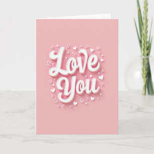 Carte d'amour classique rose