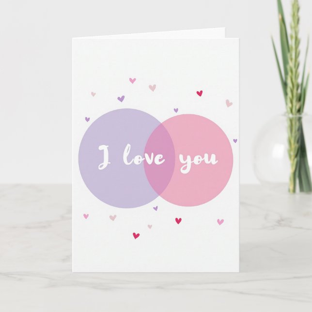 Carte d'amour classique rose (Devant)