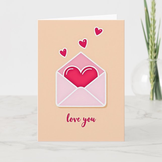 Carte d'amour Cœur Cramoisi (Devant)