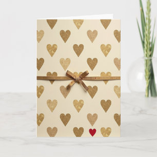Carte d'amour Cœurs d'Or Rouge