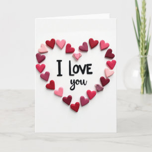 Carte d'amour coeurs Je t'aime
