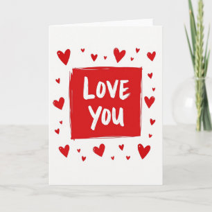 Carte d'amour Cœurs Romantiques