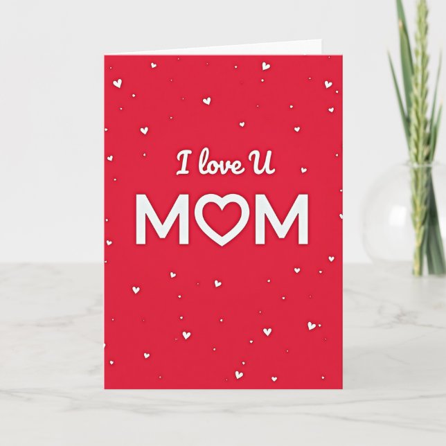 Carte d'amour Cœurs Rouges pour Maman (Devant)