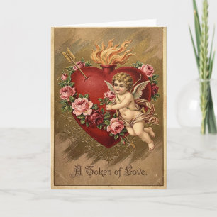 Carte d'amour Cupidon vintage