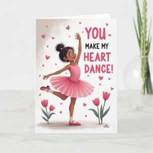 Carte d'amour Danse de cœur Ballerine