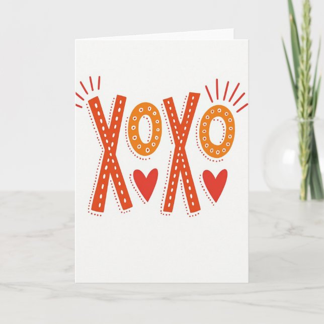 Carte d'amour d'art folklorique Xoxo (Devant)
