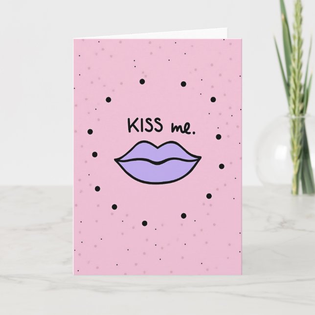 Carte d'amour de baiser romantique (Devant)