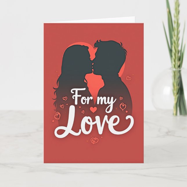 Carte d'amour de baiser romantique (Devant)