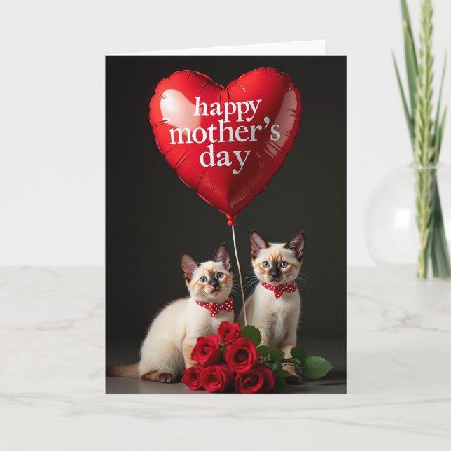 Carte d'amour de chat à pois (Devant)