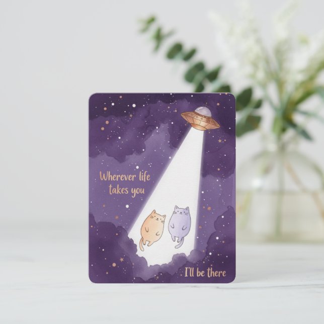 Carte d'amour de chat pour les couples de la Saint (Debout devant)