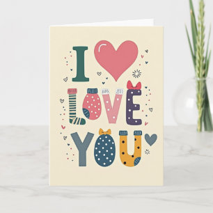 Carte d'amour de chaussette à motif simple