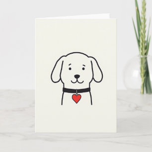 Carte d'amour de chien mignon