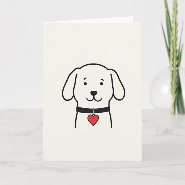 Carte d'amour de chien mignon (Devant)