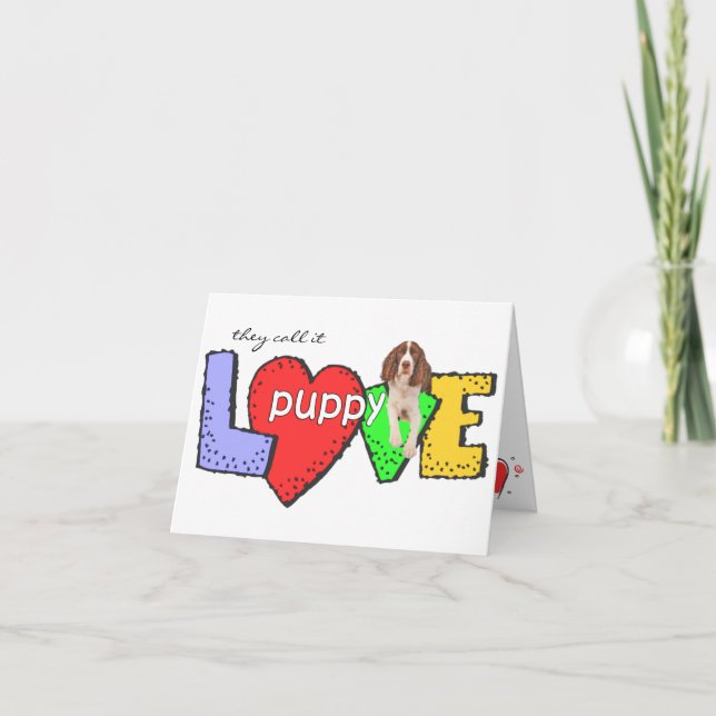 Carte d'amour de chiot English Springer Spaniel (Devant)