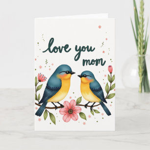 Carte d'amour de colibri pour maman