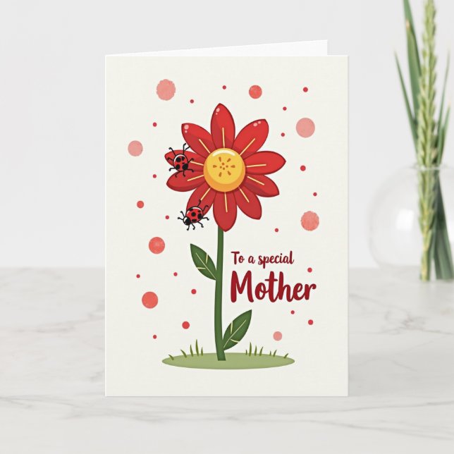 Carte d'amour de fleur spéciale pour la mère (Devant)