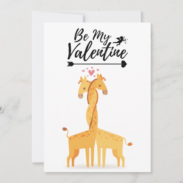 Carte d'amour de girafe mignonne pour la Saint-Val (Devant)
