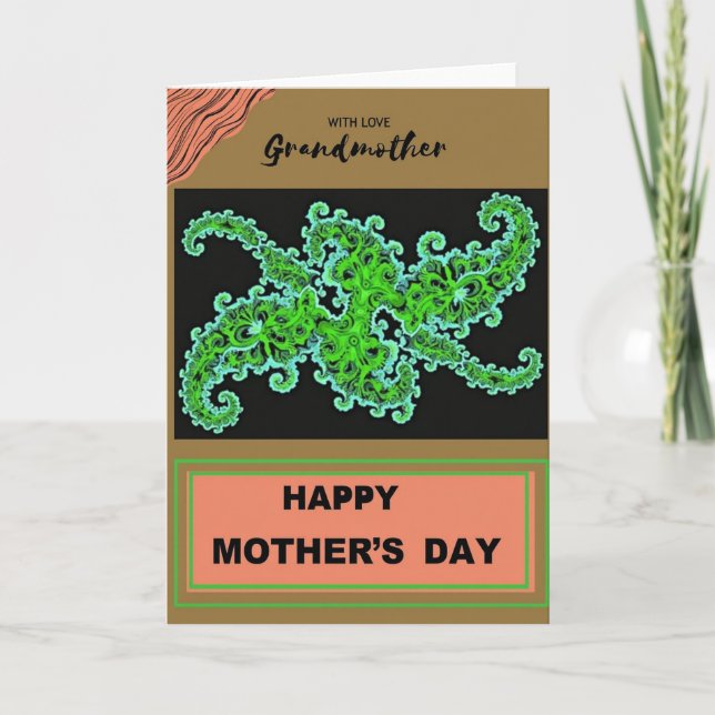 Carte d'amour de grand-mère fractale (Devant)