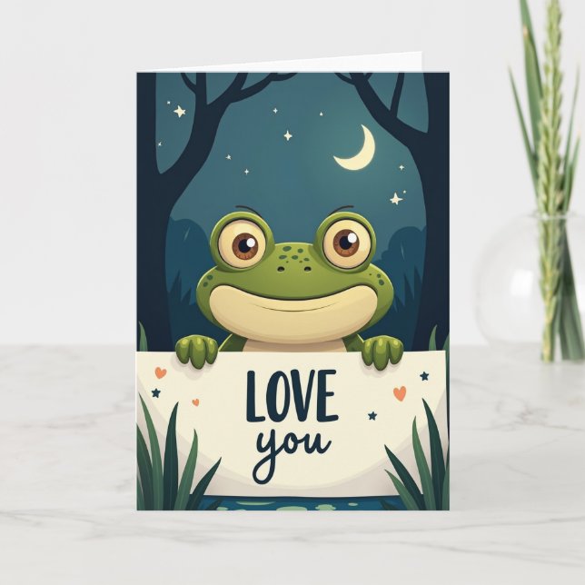 Carte d'amour de grenouille mignonne (Devant)