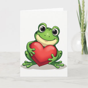 Carte d'amour de grenouille mignonne