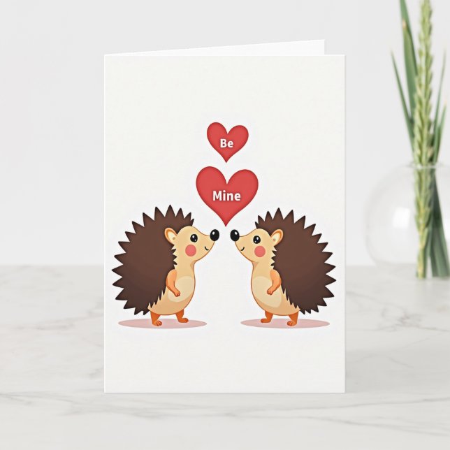 Carte d'amour de hérisson Sois Mienne (Devant)