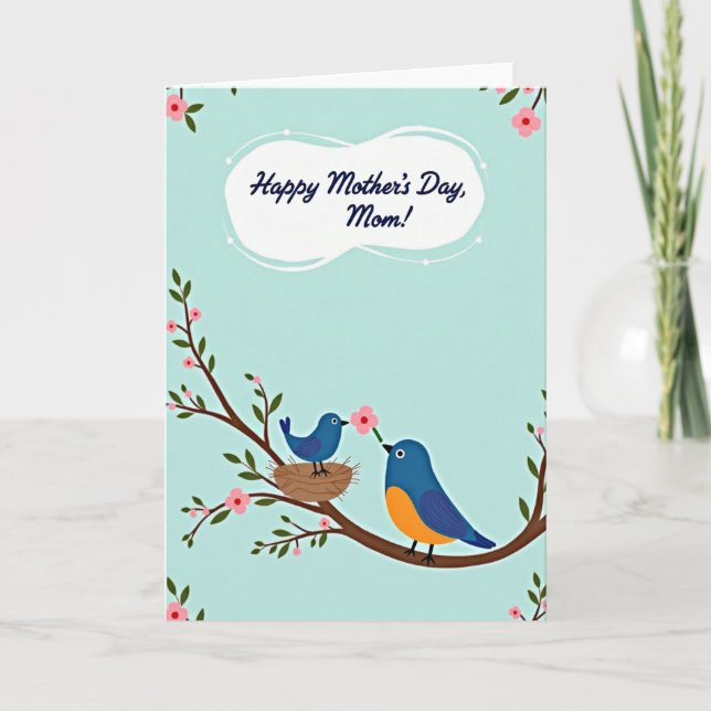 Carte d'amour de la fête des mères Bluebird (Devant)