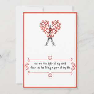 Carte d'amour de la lumière de ma vie