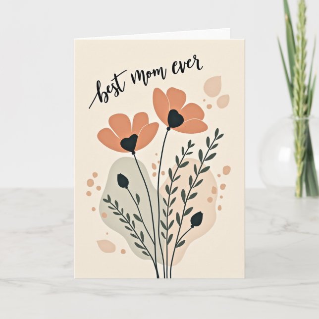 Carte d'amour de la maman fleur de pêcher (Devant)