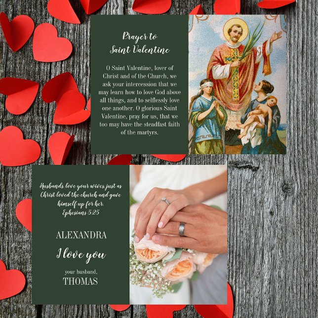 Carte d'amour de la Saint Valentin pour Christian  (Religious Christian Catholic Wife Husband Wedding Married Couple Valentine's Day Love Card for her)