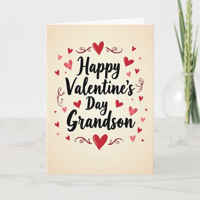 Carte d'amour de la Saint-Valentin pour petit-fils (Devant)