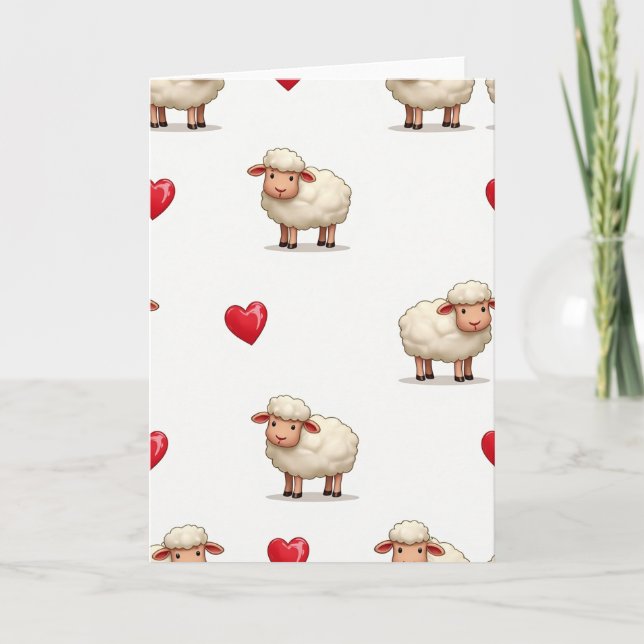 Carte d'amour de l'agneau mignon (Devant)