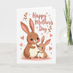 Carte d'amour de lapin à pois