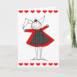 Carte d'amour de lapin joyeux