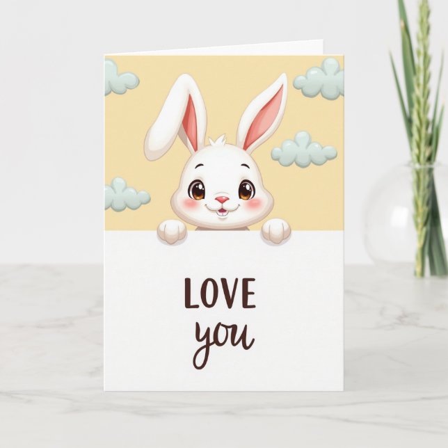 Carte d'amour de lapin mignon (Devant)