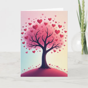 Carte d'amour de l'arbre des cœurs