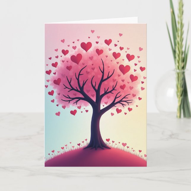 Carte d'amour de l'arbre des cœurs (Devant)