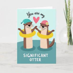 Carte d'amour de loutre significative