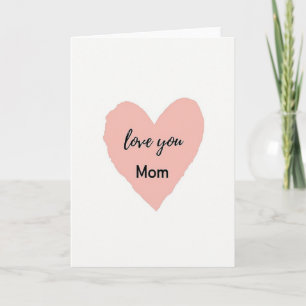 Carte d'amour de maman à cœur aquarelle