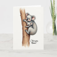 Carte d'amour de Maman à l'aquarelle